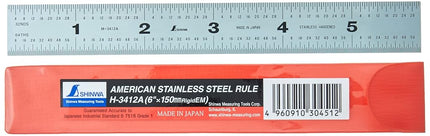 Shinwa H-3412A 6" 150 mm Rigid English Metric Zero