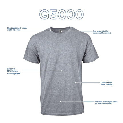 Gildan Men's, Heavy Cotton T-Shirt, Style G5000, Sport Grey, L