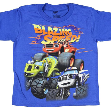 Camiseta de manga corta para niños pequeños Nickelodeon Blaze and the Monster Machines, azul rey, 2T
