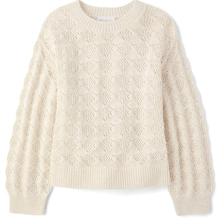 Pull à col rond à manches longues The Children's Place pour filles, Marguerites Blanches, Taille M