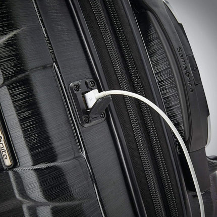 Samsonite Unisex-Adult Centric 2 Hardside Expandable Luggage with Spinners, Black, Checked-Medium 24-Inch, Centric 2 Hardside Expandable Luggage with Spinners