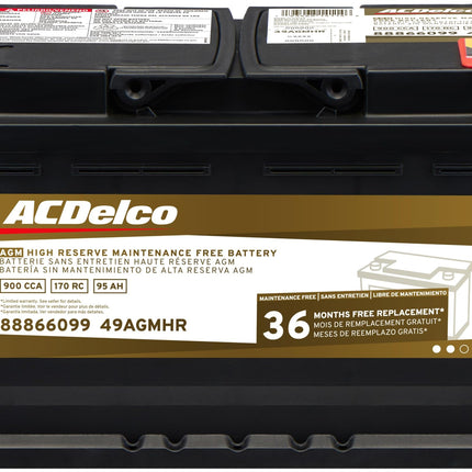 ACDelco Gold 49AGMHR 36 Month Warranty High Reserv