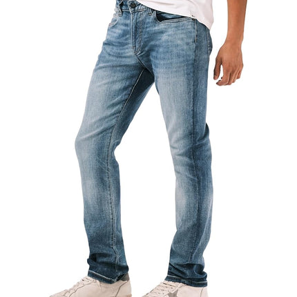 Buffalo David Bitton Men's Slim Ash Jeans, Authentic and Sanded Indigo, 27W x 30L