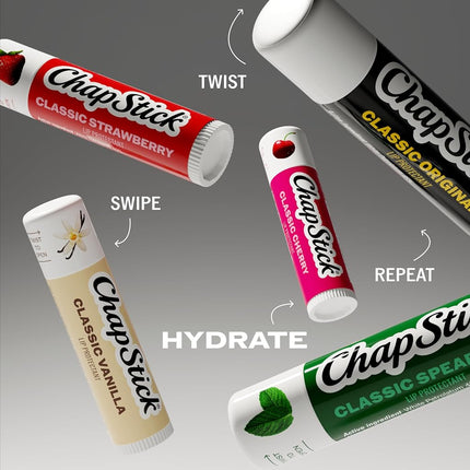 ChapStick Classic (Regular Flavor, 12 Sticks) Skin Protectant Lip Balm Tube, 1 Count (Pack of 12)