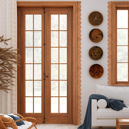 Threehoney Unfinished Scalloped Decorative Wood Trim Scalloped Edge Decorative Wood Molding Cute DIY Moulding Trim for Home Wall Cabinet Shelf and Window Door(6 Pack,15.75 x 1.57 Inch)