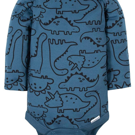 Gerber 6 Pack Baby Boys' Dinosaur Long Sleeve Onesies Bodysuits