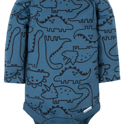 Gerber 6 Pack Baby Boys' Dinosaur Long Sleeve Onesies Bodysuits