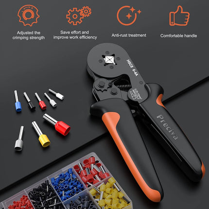Preciva Ferrule Crimping Tool with 2000Pcs Wire Connectors, AWG23-7