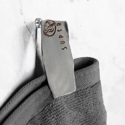 Ensemble de 6 serviettes de qualité supérieure en coton premium, absorbantes et ultra douces, avec double bordure unique en nid d'abeille, anthracite
