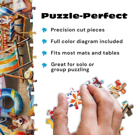 Buffalo Games - Tom Wood - Dog Days of Summer - 750 Piece Jigsaw Puzzle for Adults - Challenging Puzzle Perfect for Game Nights - Finished Size is 24.00 x 18.00