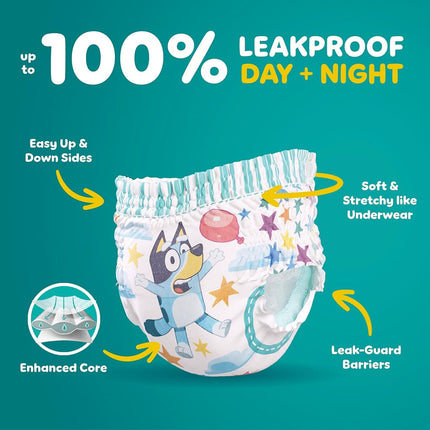 Pampers Training Pants - Easy Ups Boys & Girls Bluey - Size 5T-6T, 15 Count, Children's Potty Underwear (Packaging May Vary)