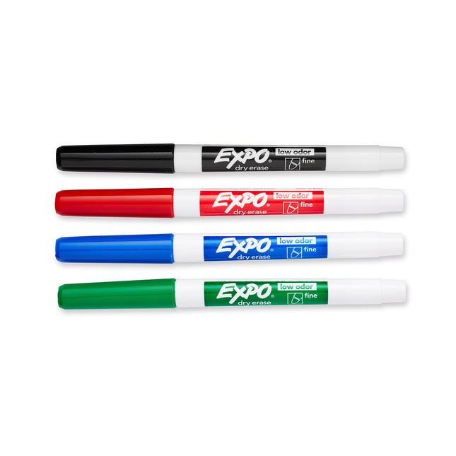 EXPO Low-Odor Dry Erase Markers, Fine Point, Assor