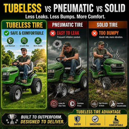 Wiltire 2 Pack 15x6.00-6 Tubeless Riding Lawn Mower Tire & Wheel Assembly