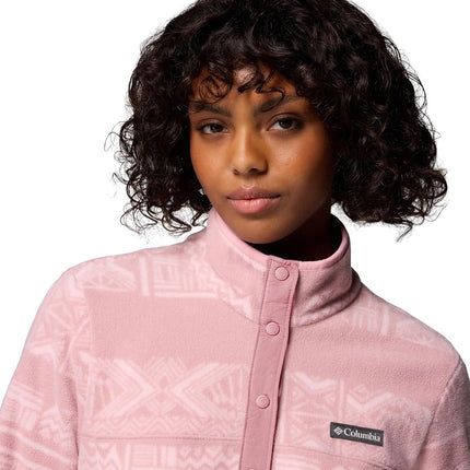 Columbia Women's Benton Springs Printed 1/2 Snap, Fleece Pull Over, Eraser Pink Deschutes Days, M