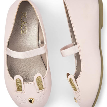 The Children's Place Baby-Girls and Toddler Closed Toe Ballet Flats, Bunny Face, 5 Toddler