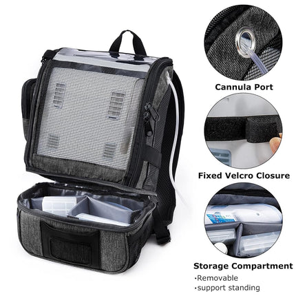 BAGSFY Portable Oxygen Concentrators Backpack Compatible with Inogen One G3 & G5, Inogen Rove 6, Lightweight Oxygen Machine Carrying Bag (Gray)