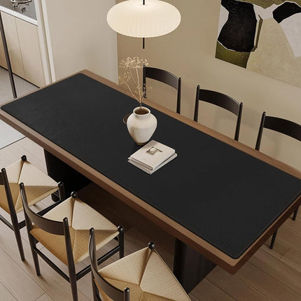 MAIDERN 180 x 60cm Desk Mat, Large Desk Pad, Cork & Leather Large Mouse pad for Desk, Waterproof Computer Desk Mat for Gaming Home Office (Black)