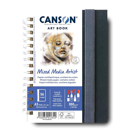 CANSON Art Book 300gsm A5 Portrait Notebook 28 Whi