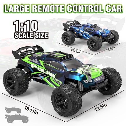 1:10 Big Rc Cars 46cm Long,2WD Fast Remote Control Car Trucks,45+KM/H