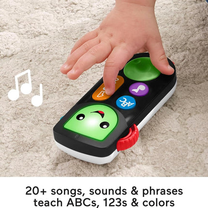 Fisher-Price Laugh & Learn Stream & Learn Remote, Electronic Pretend TV Remote Toy with Lights and Educational Content for Infants and Toddlers