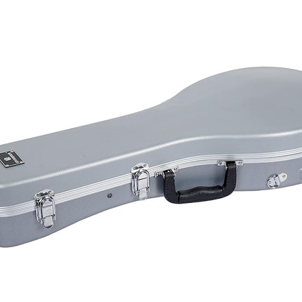 Crossrock ABS Hardshell Case-Fits Most A-Style Mandolins, with Interior Compartment, Backpack Straps-Silver (CRA862MASL)