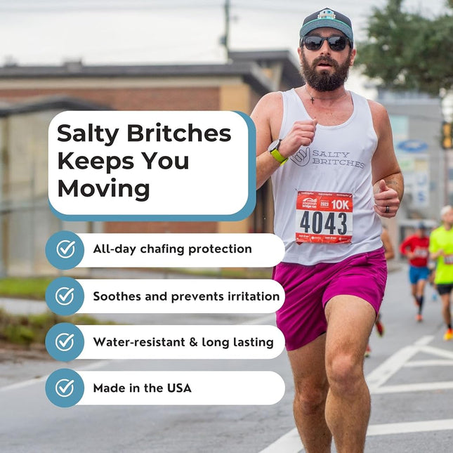 Salty Britches Anti Chafing Ointment - Creates a Skin Barrier to Protect Against Beach Rash - Fantastic for Triathletes, Runners, Bikers, Hikers, and All Sports for Chafe Protection
