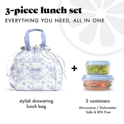 Fit & Fresh Cromwell Cinch Lunch Bag for Women | Insulated Lunch Box with Containers