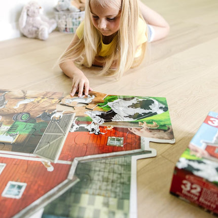 Busy Barn Shaped Floor Puzzle (32 Pieces): Busy Barn Shaped Floor Puzzle (32 Pieces)