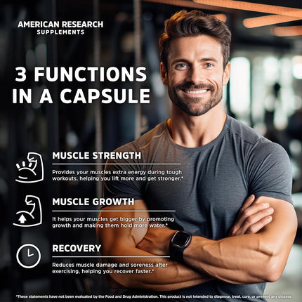 Creatine Monohydrate Capsules 5G | 60 Servings | Vegan | Micronized Creatine Pills 5000mg | 4 Caps per Serving | 240 Capsules | Creatine Pills For Men & Women | Muscle Building | 2 Months Supply