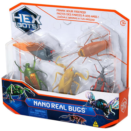 HEX BOTS Nano Real Bugs 5-Pack, Fake Insect Toy Figures, Sensory Toys for Kids & Cats, Robot Toys for Boys & Girls Aged 3 & Up