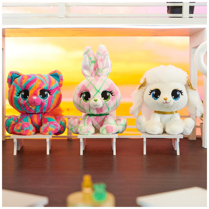 P.Lushes Designer Fashion Pets Catalina Monroe Caniche Premium de Peluche, Blanco y Dorado, 6 pulgadas