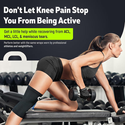 Genouillère de compression (paire) pour homme et femme – Pour la course, l'entraînement, l'haltérophilie et le sport – Soutien du genou pour le soulagement de la douleur au genou, les déchirures du ménisque et l'arthrite