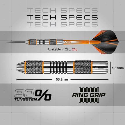RED DRAGON Darts| Amberjack 5 | 24g Steel Tip | 90% Tungsten Darts Set