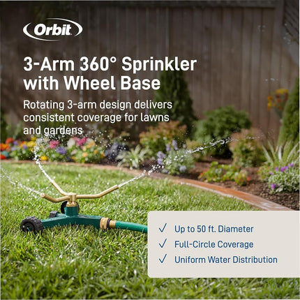 Orbit 58257N Metal 3-Arm Sprinkler