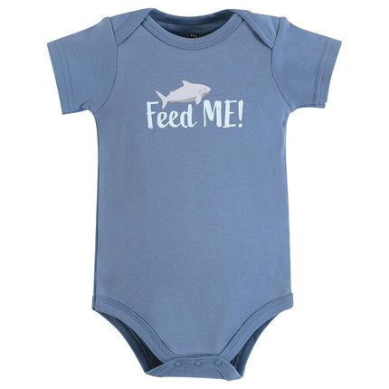 Hudson Baby Unisex Baby Cotton Bodysuits, Jawsome Little Bro, Preemie