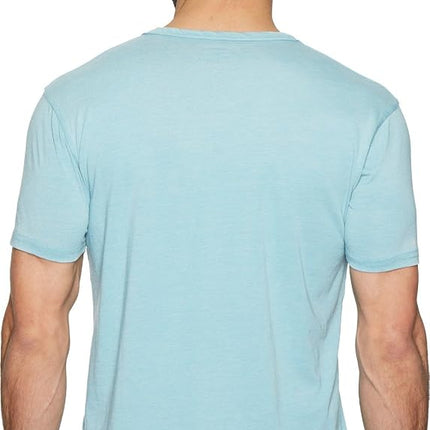 Lucky Brand Men's Venice Burnout Notch Neck Tee Shirt T, Delphinium Blue, Large