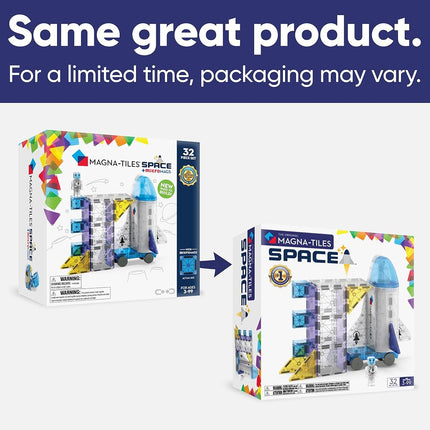 MAGNA-TILES Space 32-Piece Magnetic Construction Set, The Original Magnetic Building Brand