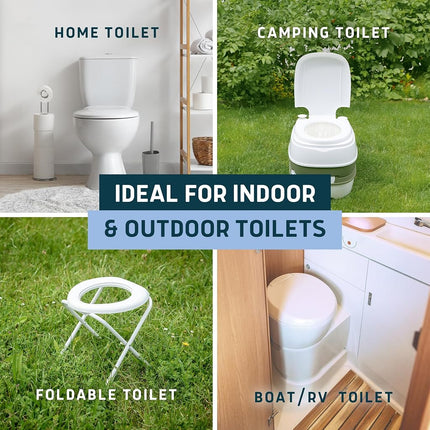 Lunderg Toilet Liners with Super Absorbent Pads - Value Pack 20 Count Universal Fit - Disposable Toilet Bags to Convert any Home, Boat or Camping WC into a Dry Flush - Emergency must have