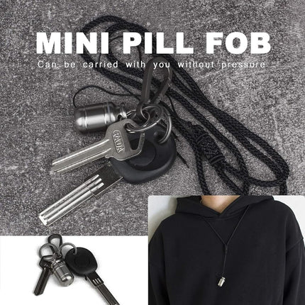 Micro Keychain Pill Holder.TISUR Titanium Pill Case Waterproof Pill Fob for Emergency Aspirin & Nitroglycerin for Travel Purse Pocket (Micro Gas Tank)