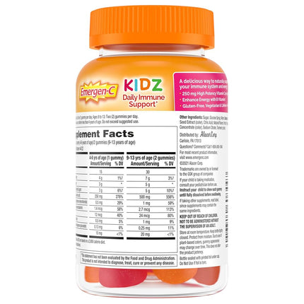 Emergen-C Kidz Daily Immune Support Dietary Supplements, Flavored Gummies with Vitamin C and B Vitamins, Fruit Fiesta Flavored Gummies - 44 Count