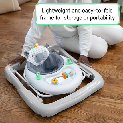 Ingenuity Smooth Strides Activity Walker - Chambray - Developmental Walker - 3 Position heightbar - Toys Included - 6M-12M