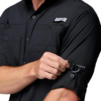 Columbia Men's Plus Tamiami II Long Sleeve Shirt, Black - Large