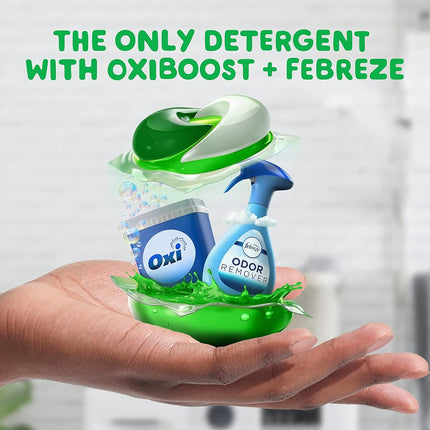 Gain Flings Laundry Detergent Pacs with Odor Defense, 60 Count, Super Fresh Blast Scent, HE 3in1 Detergent Pacs with Febreze and Oxi