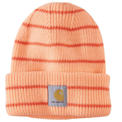 Carhartt Women's Rib Knit Beanie, Rosewater Stripe