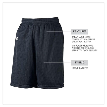 Russell Athletic Big Boys' Youth Mesh Short Black