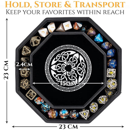 Premium Dice Tray for DND Valknut & Dragon Design – 23 CM