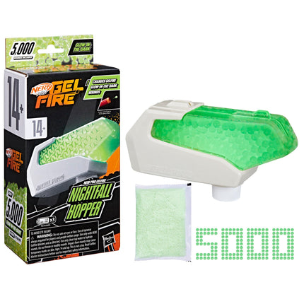 NERF Pro Gelfire Nightfall Hopper & 5000 Glow in The Dark Dehydrated Rounds Pro Gelfire Blasters, Ages 14 & Up