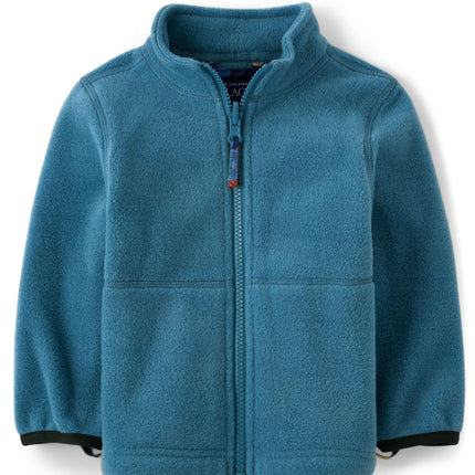 The Children's Place boys And Toddler Heavy 3 in 1 Winter Jacket, Wind Water-resistant Shell, Fleece Inner, Blue Construction Trucks, 3T