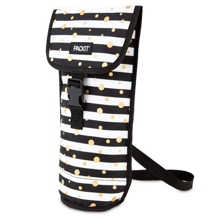 Sac à vin congélateur PackIt, motif pois festifs, doté de la technologie EcoFreeze, pliable, réutilisable, bandoulière avec fermeture à boucle, parfait pour les adultes et les boissons à emporter