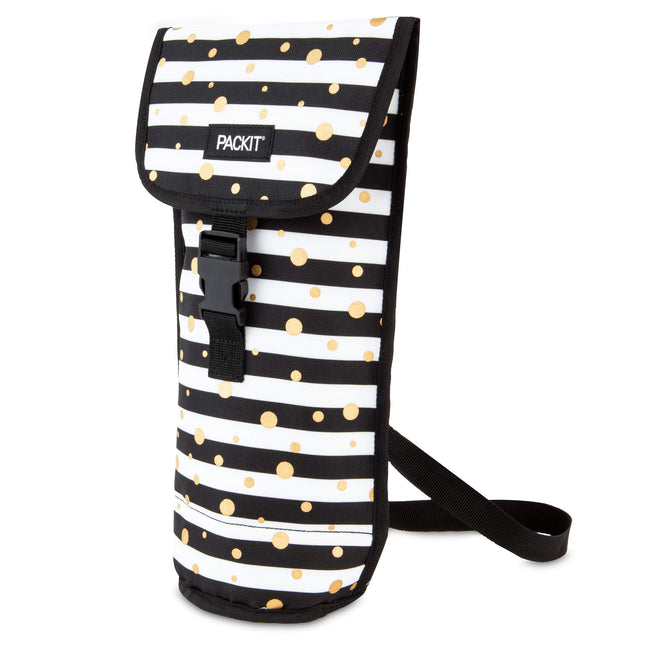 PackIt Freezable Wine Bag, Celebration Dot, Built with EcoFreeze Technology, Foldable, Reusable, Shoulder Strap with Buckle Closure, Perfect for Adults and Drinks On-The-Go
